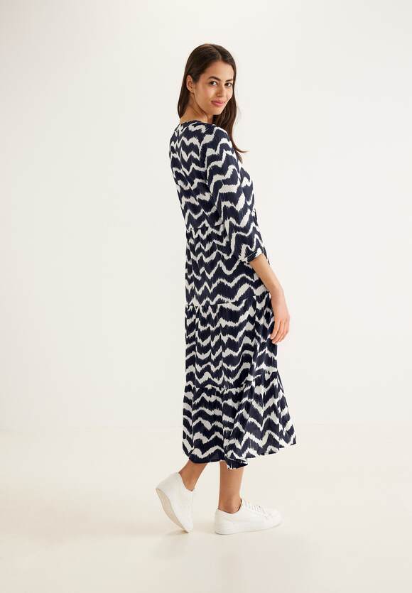ONE Deep Blue - Kleid mit Online-Shop Print | Ethno STREET Midi STREET ONE Damen