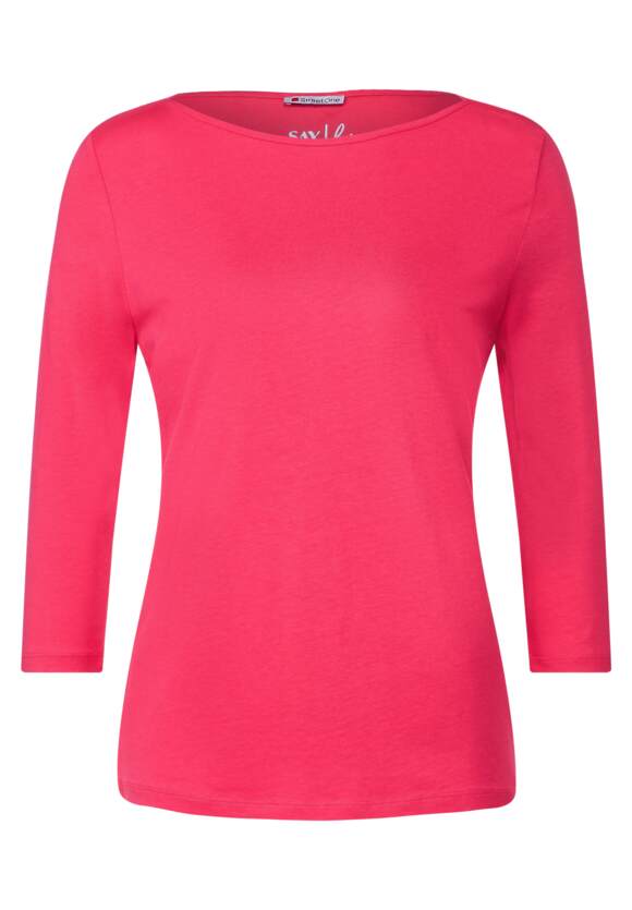 STREET ONE Softes Shirt in Unifarbe Damen - Coral Blossom | STREET ONE  Online-Shop