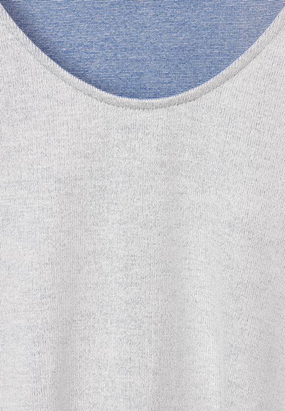 STREET ONE Cosy Shirt in Melangeoptik Damen - Satin Blue Melange | STREET  ONE Online-Shop