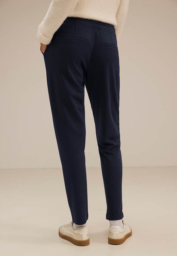 STREET ONE Loose Fit Jersey Hose Damen - Style Bonny - Deep Blue | STREET  ONE Online-Shop | Stoffhosen
