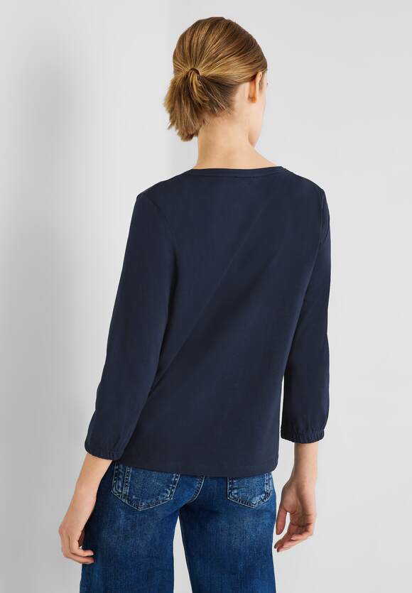Damen Unifarbe - STREET ONE ONE in Basicshirt Blue | Online-Shop STREET Deep