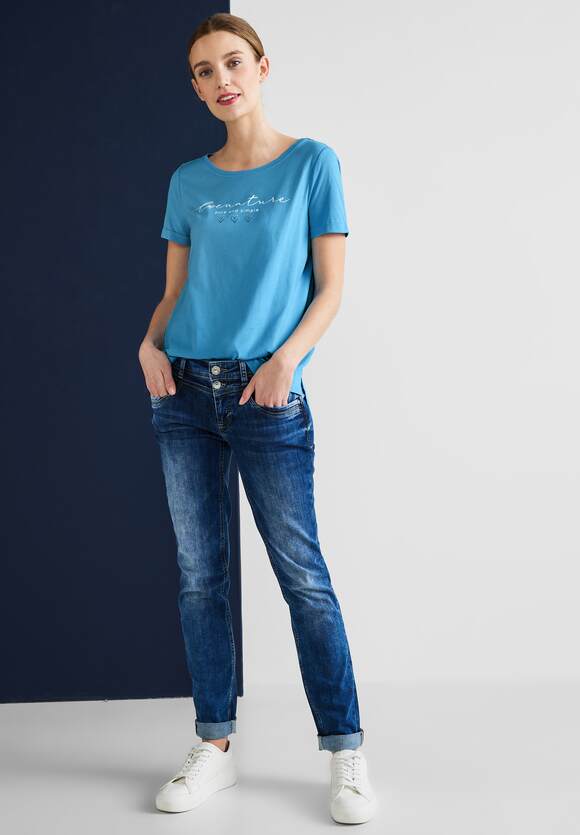 ONE Online-Shop ONE T-Shirt Damen STREET STREET mit | Splash Partprint Blue -