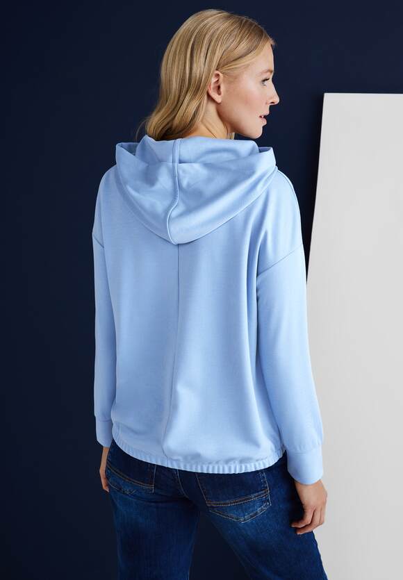STREET-ONE Hoodie Shirt mit Kapuze für Damen in Blau | STREET-ONE