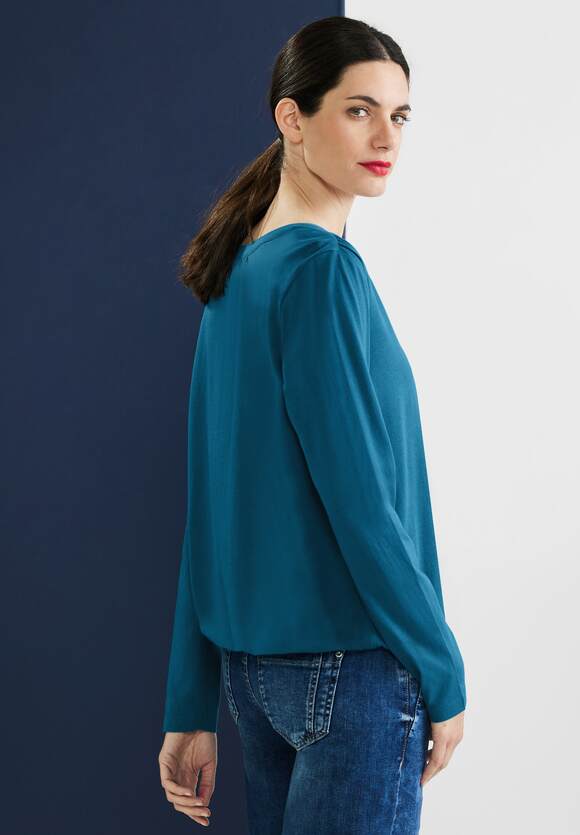 STREET ONE Jersey Shirt in Unifarbe Damen - Deep Splash Blue | STREET ONE  Online-Shop