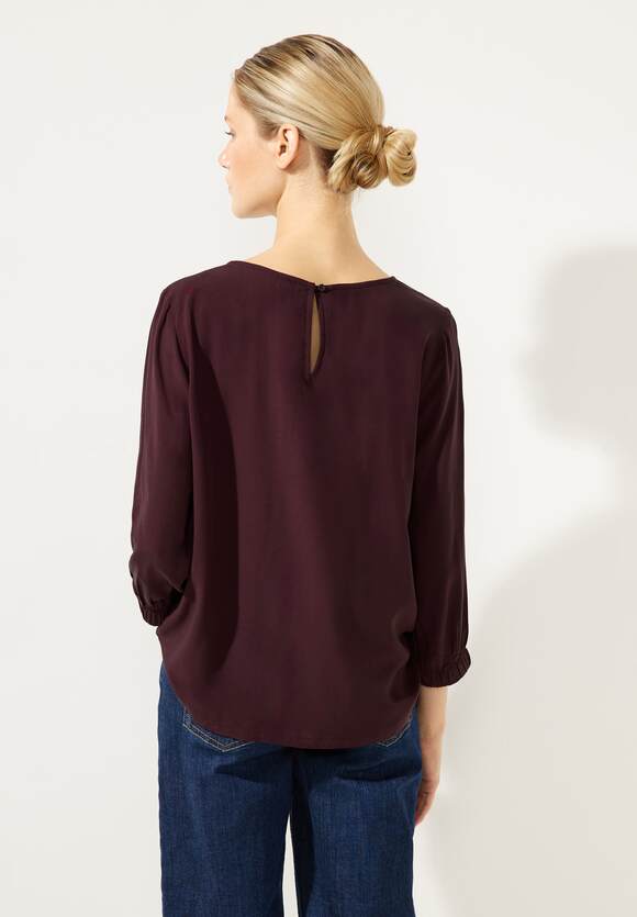 Purple ONE Brown | Online-Shop STREET Falten STREET ONE - Bluse mit Unifarbene Damen