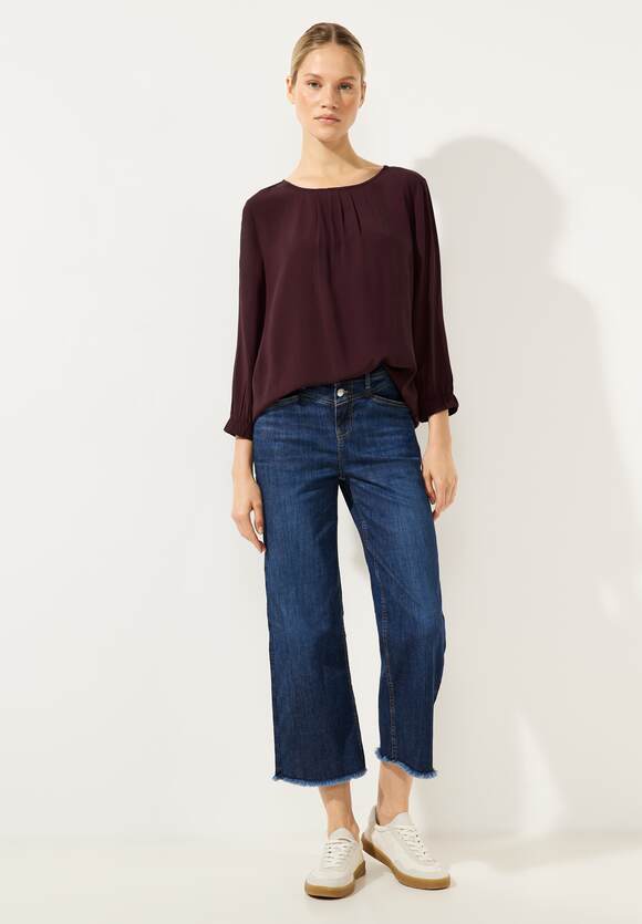 STREET ONE Unifarbene Bluse mit Falten Damen - Purple Brown | STREET ONE  Online-Shop
