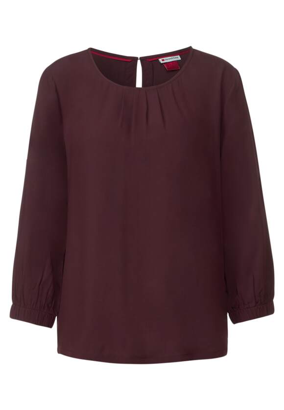 STREET ONE Purple | Bluse mit Falten STREET - Online-Shop ONE Brown Unifarbene Damen