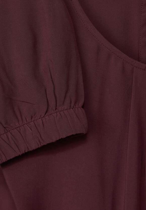 STREET Bluse mit Online-Shop Unifarbene Falten ONE ONE Damen Brown Purple - STREET |