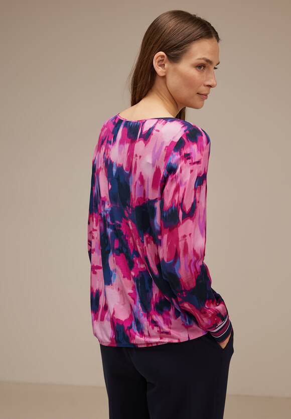 STREET ONE Shirt im Materialmix Damen - Bright Cozy Pink | STREET ONE  Online-Shop