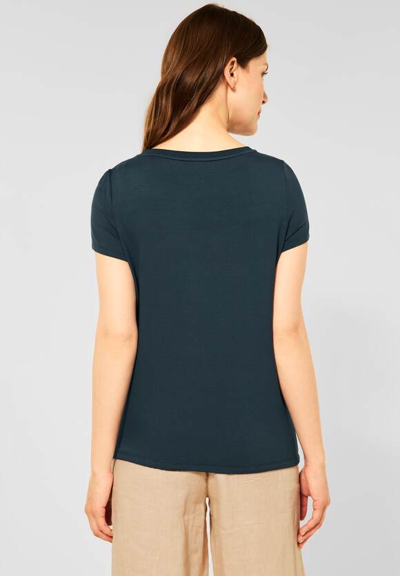 Vintage Cool Materialmix Green T-Shirt | STREET ONE Online-Shop - ONE STREET im Damen