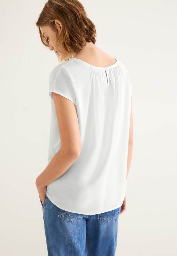 STREET ONE Bluse mit Raffungen Damen - Off White | STREET ONE Online-Shop
