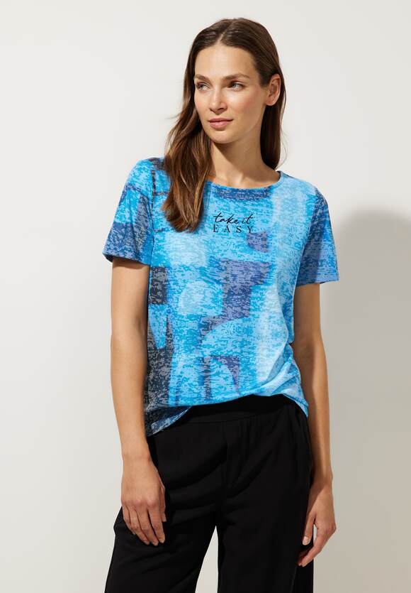 STREET ONE | Blue ONE Shirt Damen - Online-Shop Dahlia in STREET Ausbrenneroptik