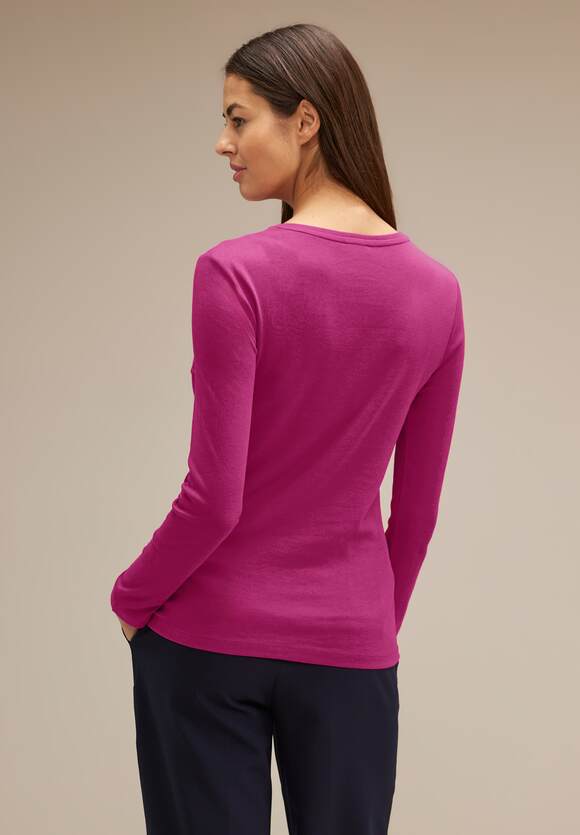 Online-Shop | STREET ONE - Damen Cozy Basic STREET Pink Langarmshirt ONE Bright