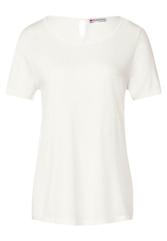 STREET ONE Shirt mit Schlitz im Nacken Damen - Off White | STREET ONE  Online-Shop