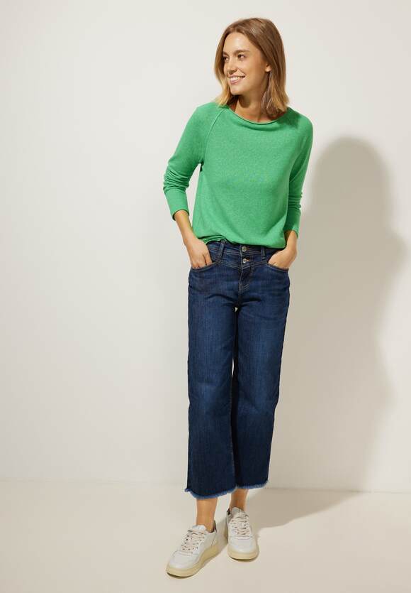 | Green - STREET Langarmshirt Damen - Online-Shop Style STREET ONE Softes Melange ONE Melange Gentle Fresh Mina