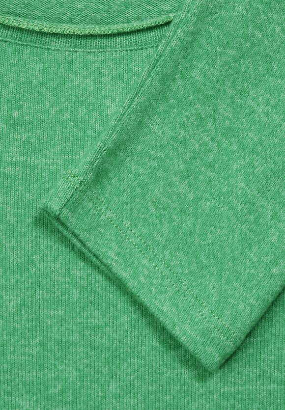 STREET ONE STREET ONE | Green Damen Online-Shop Gentle Mina - Melange Style - Fresh Softes Melange Langarmshirt