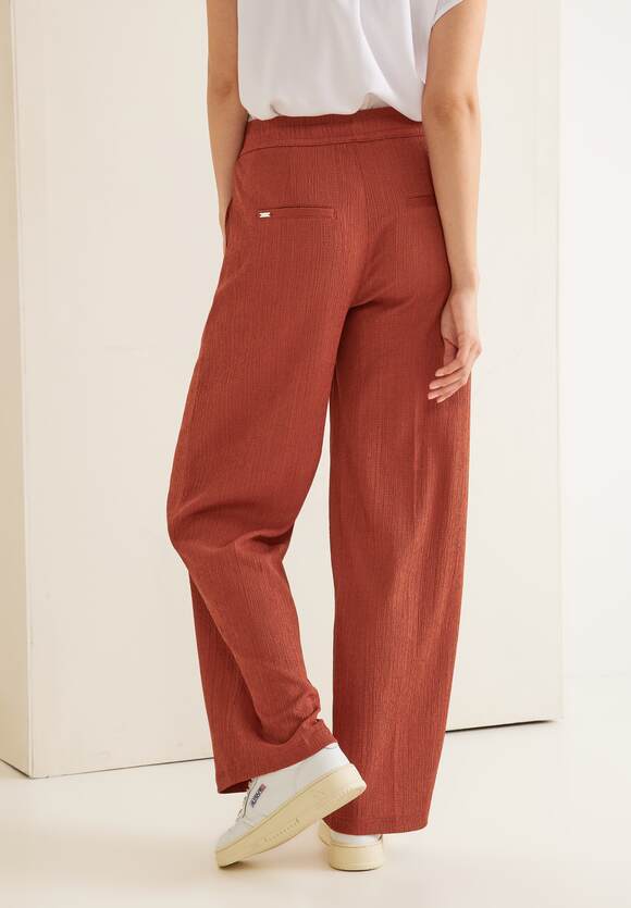 STREET ONE Loose Fit Hose mit Crincle Damen - Foxy Red | STREET ONE  Online-Shop