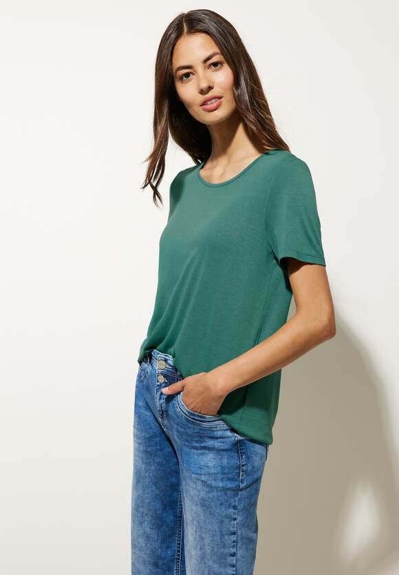 - STREET - in STREET ONE ONE Damen Style T-Shirt Unifarbe Palmira | Online-Shop Gentle Green