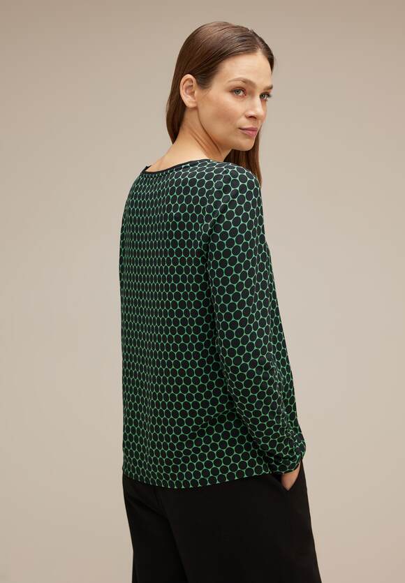 STREET - Gentle Style im Online-Shop ONE ONE STREET Green Materialmix Evi Fresh Shirt Damen - |