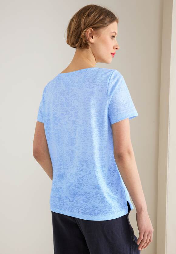 STREET ONE T-shirt met partprint Dames - Light Splash Blue | STREET ONE  Online-Shop | T-Shirts