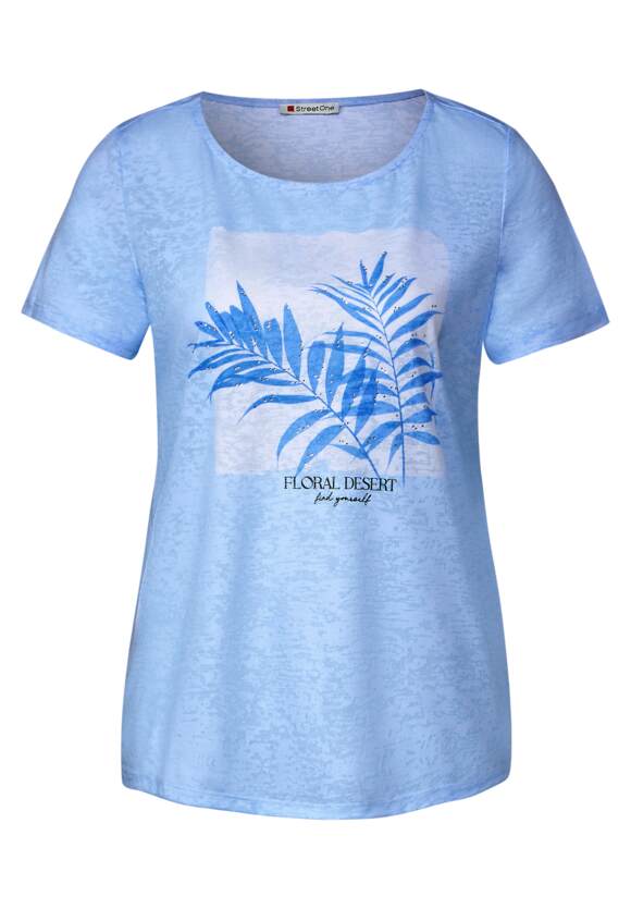 Light partprint T-shirt STREET STREET ONE | ONE Dames - met Splash Online-Shop Blue