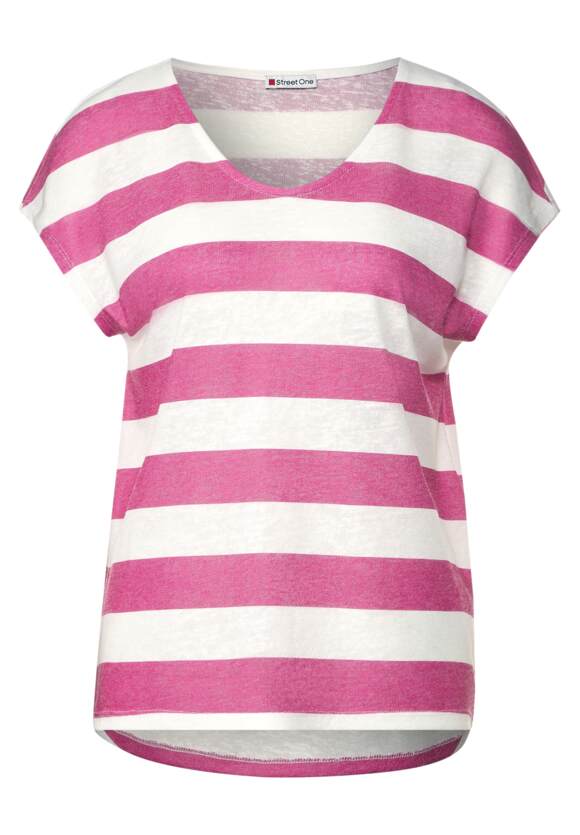 STREET ONE Shirt mit | - Damen ONE Streifenmuster Oasis Pink Online-Shop STREET