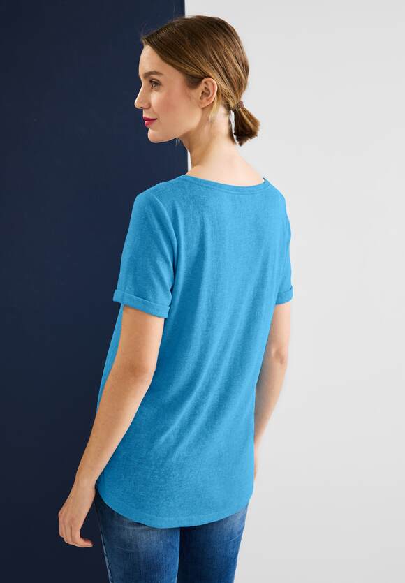 T-Shirt STREET - ONE Blue Leinenlook | STREET Online-Shop im ONE Damen Splash