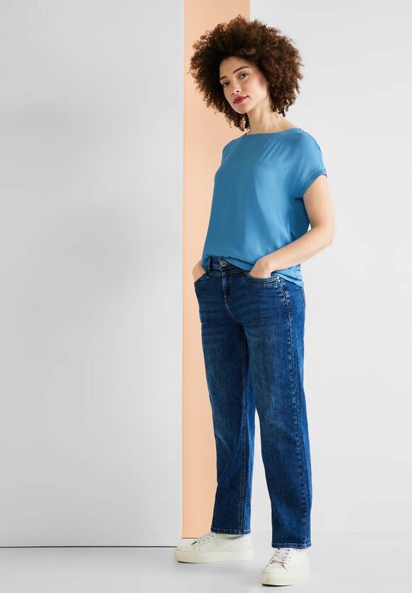 STREET ONE STREET | Blue ONE Shirt Damen im Materialmix Splash Online-Shop 
