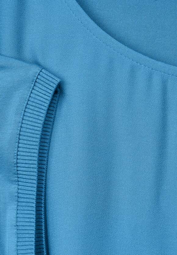 STREET ONE Shirt im Materialmix Damen - Splash Blue | STREET ONE Online-Shop