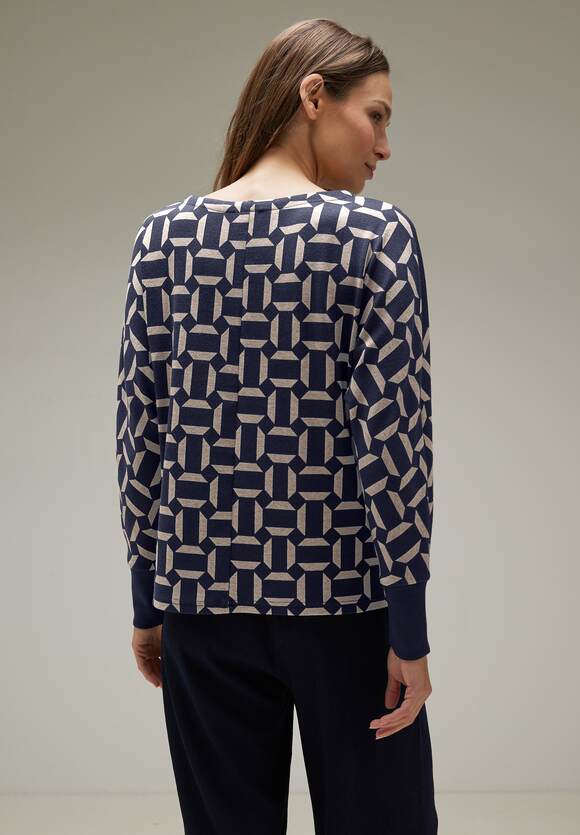 - Online-Shop Jacquard mit STREET Print Damen ONE Deep ONE STREET | Shirt Blue
