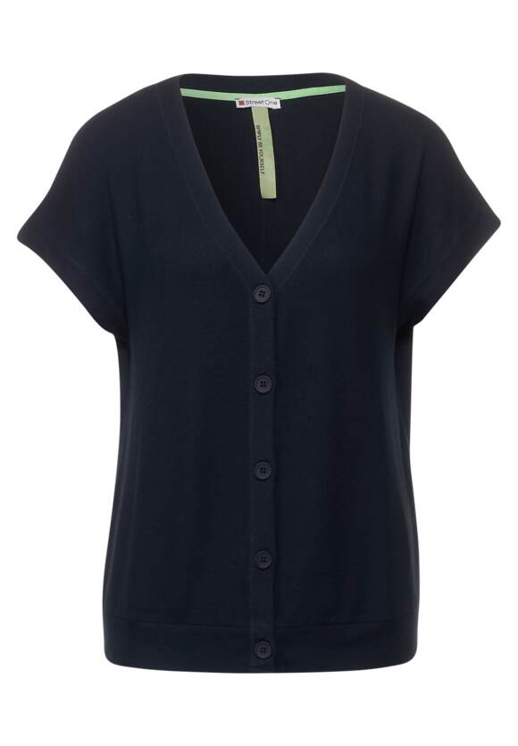 STREET ONE Shirt mit Knopfleiste Damen - Grand Blue | STREET ONE Online-Shop