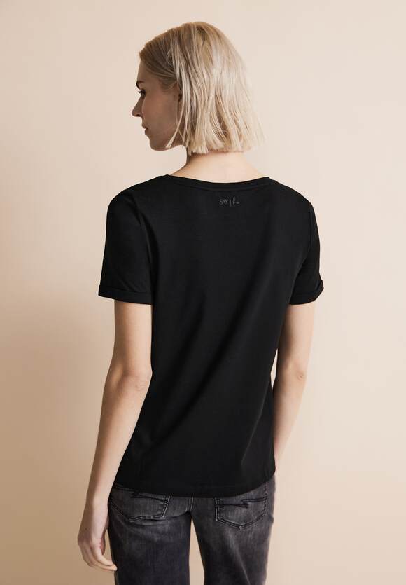 STREET | ONE Damen Black Online-Shop T-Shirt ONE STREET Artwork -