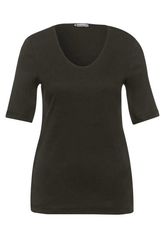 STREET ONE - T-Shirt Style ONE | - Olive Unifarbe Damen STREET in Palmira Bassy Online-Shop