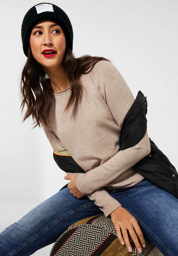 Damen ONE STREET Sand Style - - Langarmshirt | STREET Softes ONE Tender Online-Shop Melange Mina