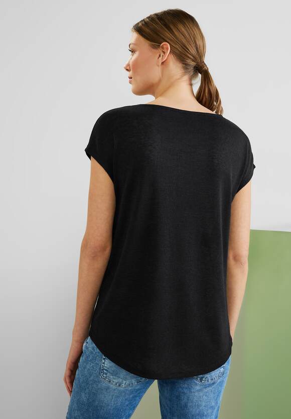 ONE Damen STREET Black - in | ONE Basicshirt STREET Online-Shop Leinenlook