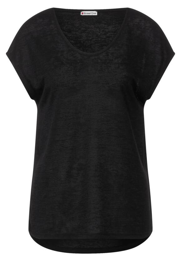 ONE ONE in STREET - Online-Shop Leinenlook Damen Basicshirt Black STREET |