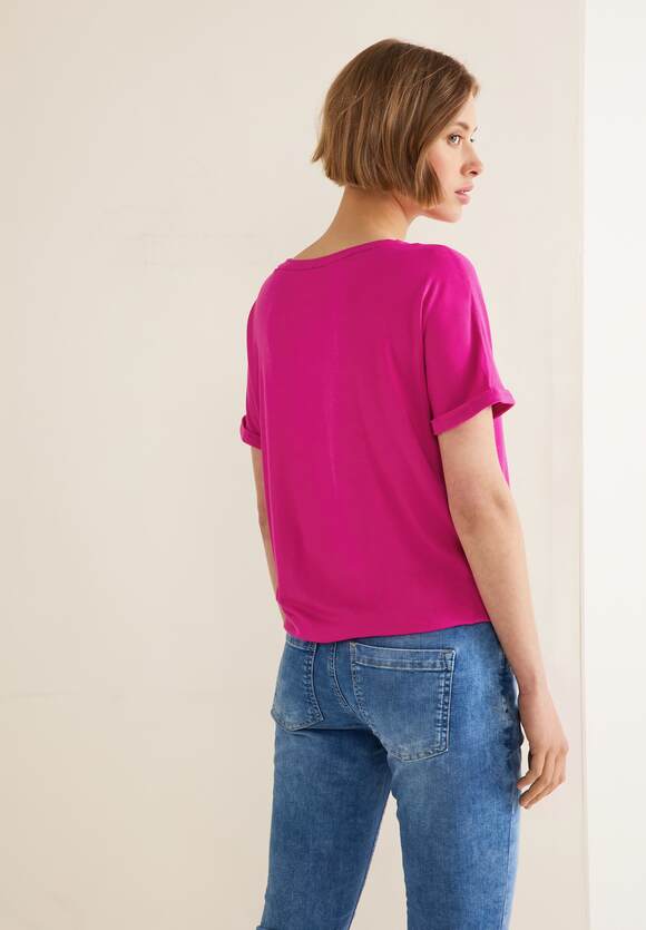 STREET ONE T-Shirt in Unifarbe Damen - Style Crista - Nu Pink | STREET ONE  Online-Shop