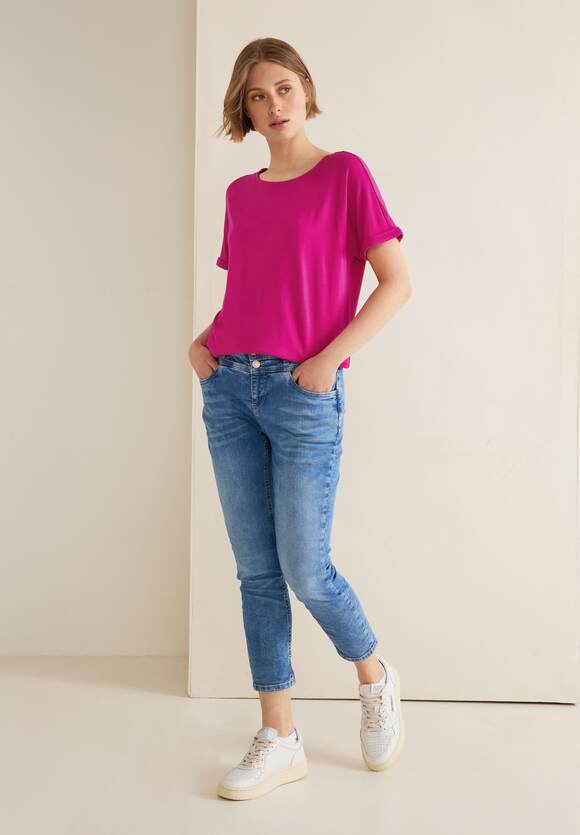 STREET ONE T-Shirt in Unifarbe Damen - Style Crista - Nu Pink | STREET ONE  Online-Shop