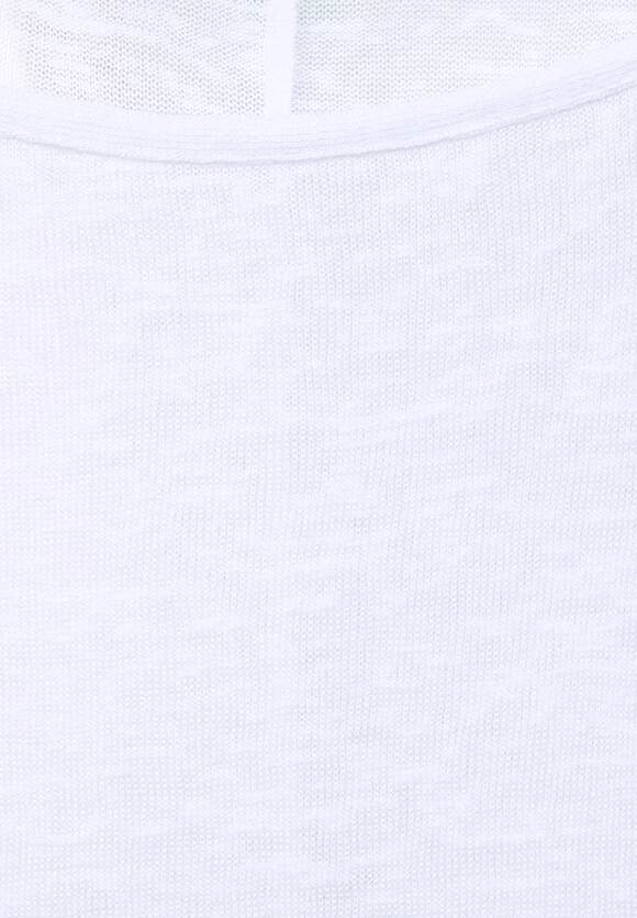 am White mit Ärmel STREET Cut-Out - Damen Online-Shop | T-Shirt ONE STREET ONE