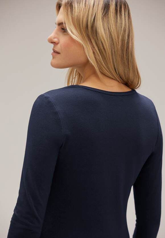 STREET ONE Basic Langarmshirt Online-Shop Deep - ONE | Style Blue - Damen STREET Ivy