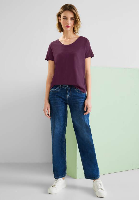 STREET ONE T-Shirt mit V-Ausschnitt Damen - Style Gerda - Tamed Berry | STREET  ONE Online-Shop