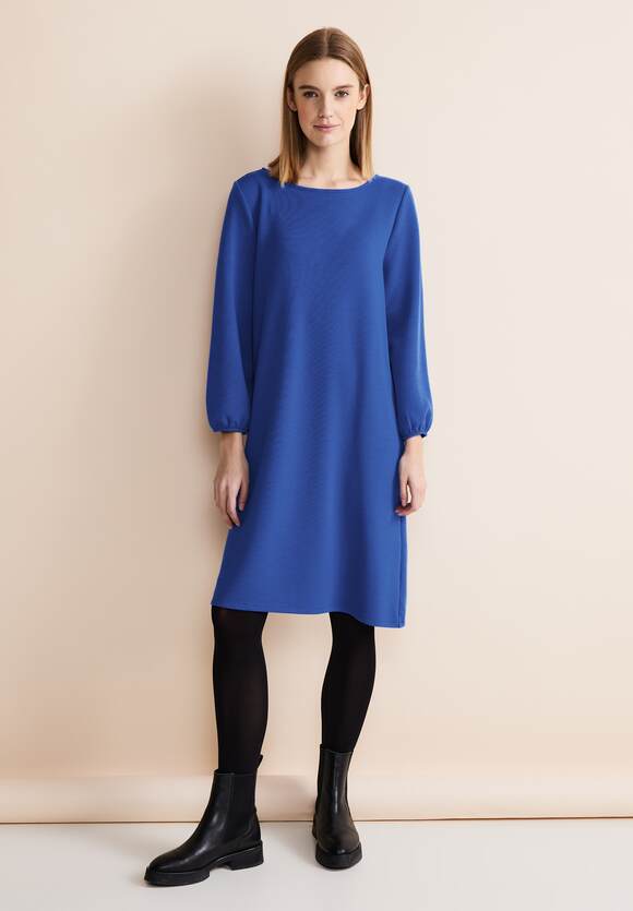 Online-Shop - ONE STREET Print Damen mit | STREET Deep Kleid Blue Viskose ONE