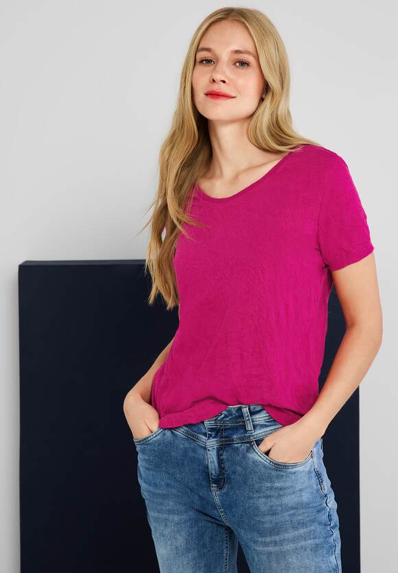Online-Shop Gerda Unifarbe Shirt Nu STREET ONE in Crash Pink - Damen Style STREET - | ONE
