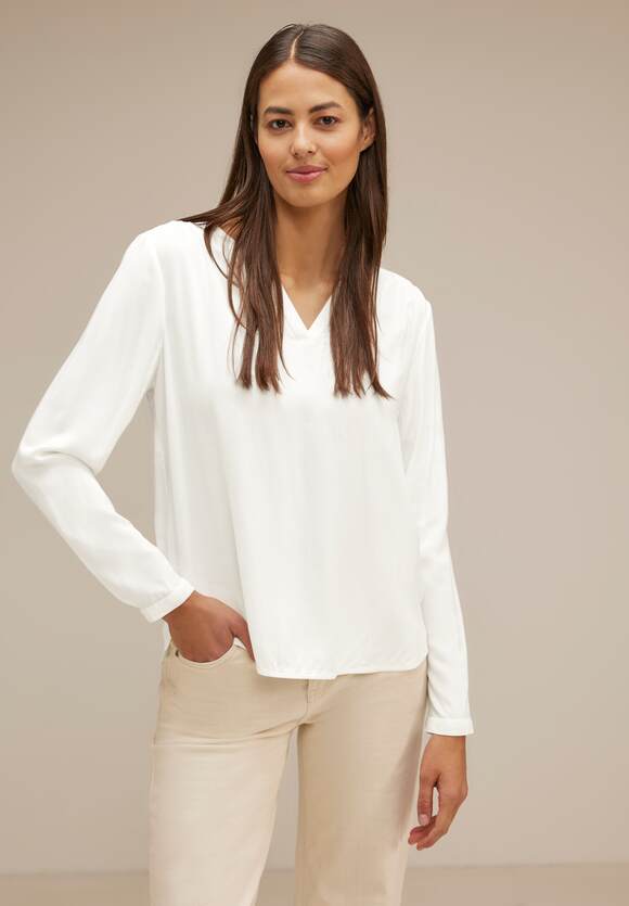 STREET ONE Softes Melange - Melange Langarmshirt Damen ONE STREET Mina Legend Style Online-Shop Rose - 