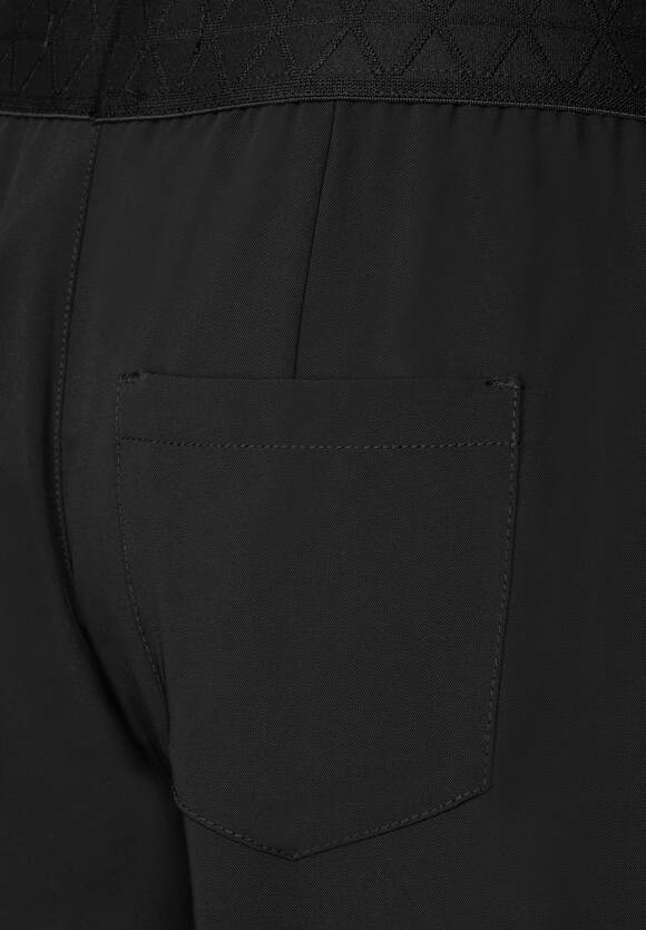 STREET ONE Loose Fit Hose mit Stretch Damen - Style Wideleg - Black | STREET  ONE Online-Shop