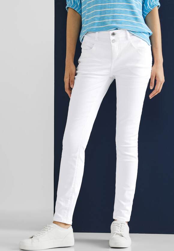 STREET ONE Slim Fit Jeans Damen - Style York White ONE Online-Shop Österreich