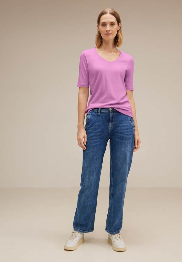 | Online-Shop STREET Palmira Style - ONE T-Shirt Rose Damen Unifarbe Bright in STREET - ONE