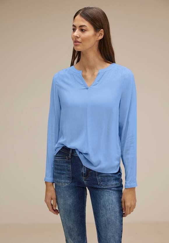 STREET ONE Blusenshirt in Unifarbe Damen - Splash Aqua | STREET ONE  Online-Shop