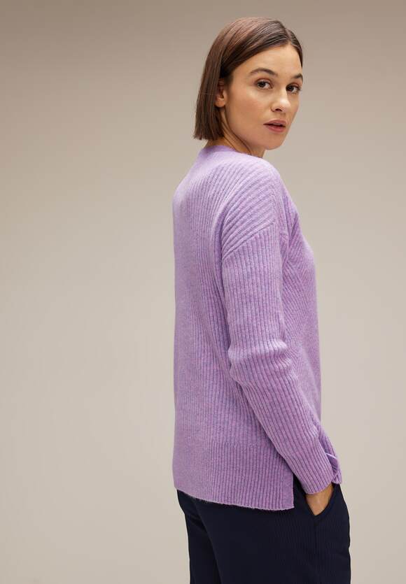 STREET ONE Pullover mit Melange Lilac STREET Soft Struktur Online-Shop | ONE Pure Damen 