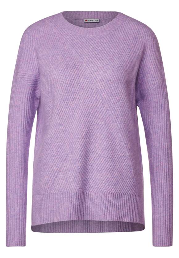 STREET ONE | Soft Pure Damen Pullover mit Struktur Melange - Online-Shop STREET ONE Lilac